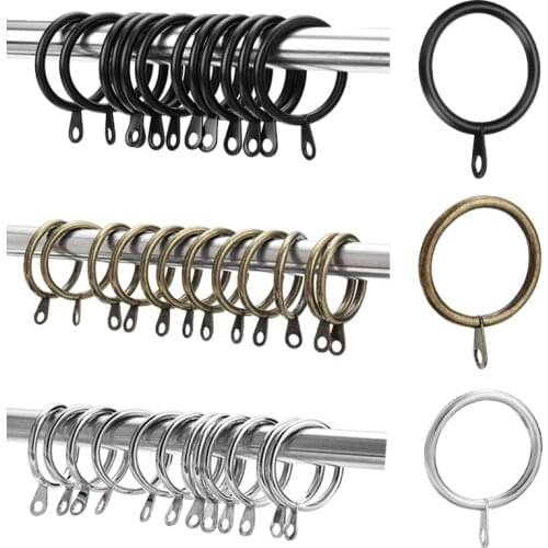 12pcs Metal Curtain Hooks Bath Shower Curtain Rings Hanging Hooks Convenient Home Bathroom Accessories Brass/Sliver/Black Color