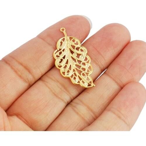 20pcs Stainless Steel Leaf Charms Pendant Plant Pendant For DIY Earring Jewelry Making Handmade Crafts Jewelry Accessories