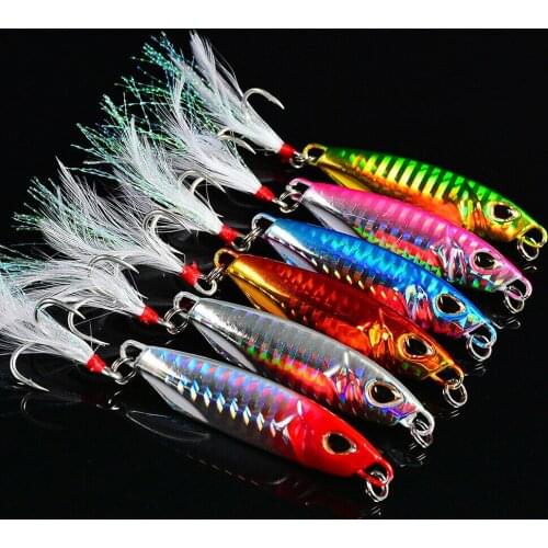 6Pcs Glow Jigging Fishing Lure Laser Minnow Fishing Lure 10/20/30/40/50G Fish Wobbler Tackle Artificial Japan Hard Bait Swimbait