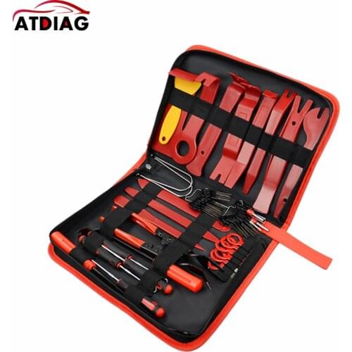 65pcs/set Auto Car Door Panel Remover Clip Trim Auto Fastener Pliers Puller Tool Retaining Clip Remover Pry Bar Tool