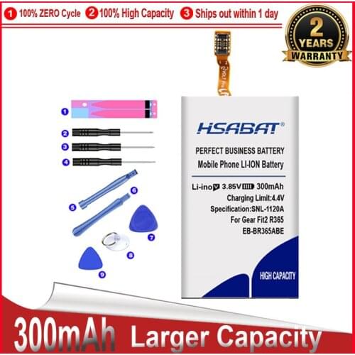 HSABAT 0 Cycle 300mAh EB-BR365ABE Battery for Samsung Gear Fit2 Pro Fitness SM-R365 R365 Gear Fit 2 Pro Replacement Accumulator