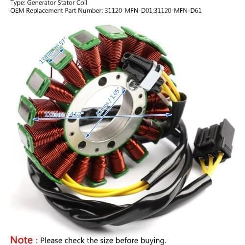 Areyourshop for Honda CB1000 CB1000R CB 1000 2009-2016 Magneto Generator Engine Stator Coil Scooter Motor 31120-MFN-D01