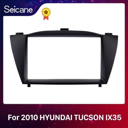 Seicane Best Stunning Double Din Car Radio Fascia Trim Kit for 2010 HYUNDAI TUCSON IX35 Install Frame DVD panel Stereo Interface
