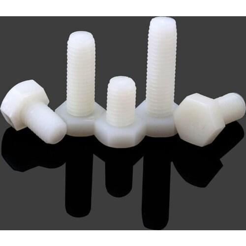 2Pcs ROHS Plastic Screw Nylon Insulated Hex Bolts DIN933 M10 M12 Full Nylon External Hex Screw