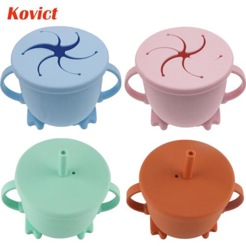 1Pc Baby Feeding Snack Cup Baby Learning Drinkware Silicone Sippy Cups For Toddlers & Kids with Silicone Sippy Leakproof Cup