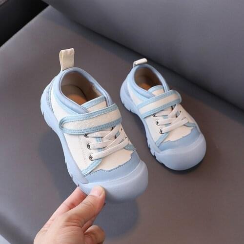 Kids shoes 2021 autumn new girls' single shoes breathable Cloth upper boys casual sports shoes Anti-kick sneakers