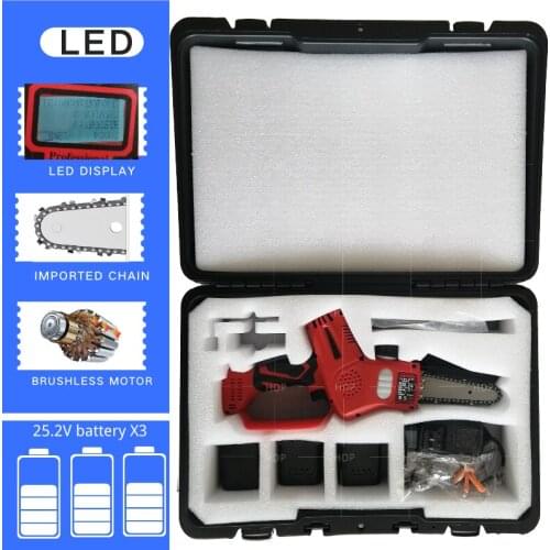 Single hand electric chain saw handheld electric logging chain saw small household wireless lithium pruning saw