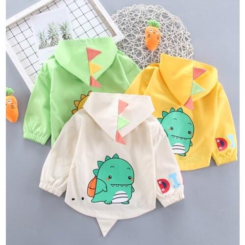 2021 Spring Autumn Newborn Baby Girl Clothes 1-4year Boys Cartoon Jacket Hooded Coat Cotton Children Coat Toddler Kids Outerwear