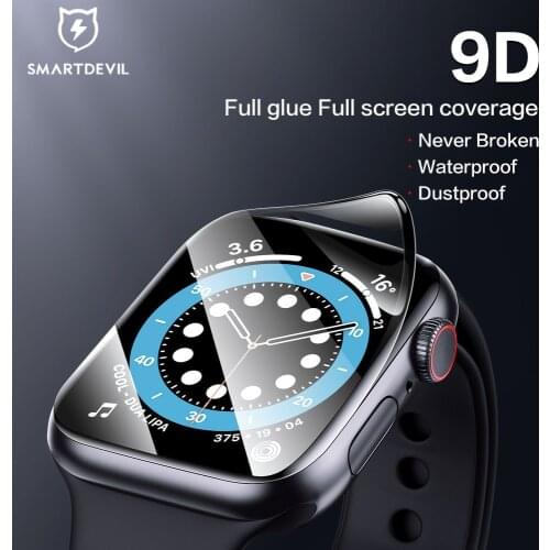 SmartDevil Full Glue Full Cover Soft Film for iWatch se/6/5/4 40/44mm Soft Film for Apple Watch 3/2/1 38/42mm HD Anti Blue Light