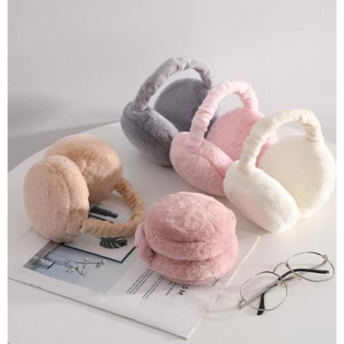 Foldable Plush Earmuffs Solid Soft Warm Hamburger Ear-cap Men and Women Outdoor Winter Ear Muffs for Children and Adults