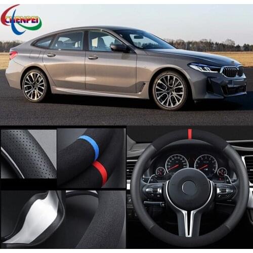 38cm Non-Slip Dreathable Suede steering wheel cover For BMW 6 Series Car Interior decoration accessories