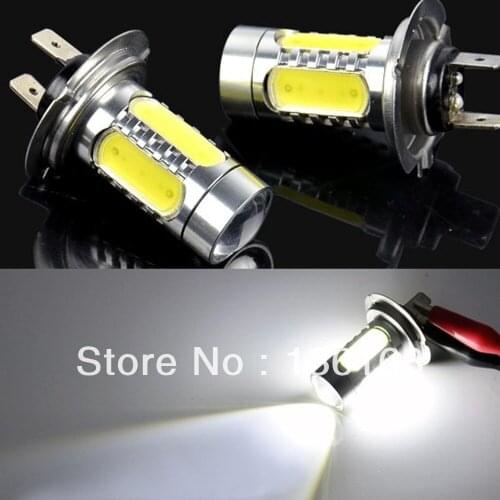 New 2Pcs 11W Lens SMD Chip White Cree Q5 Chips H7 Car LED Bulb Fog Light Hot 10V-28V