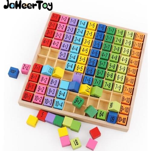 Montessori Educational Wooden Toys for Children Baby Toys 99 Multiplication Table Math Arithmetic Teaching Aids for Kids