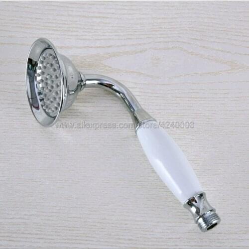 Polished Chrome Brass Ceramics Telephone Water Saving Shower Head Bathroom Bath Sprayer Hand Showerhead Khh016