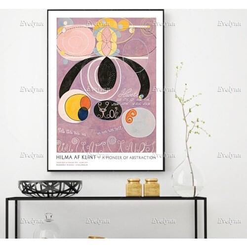 Hilma Af Klint Posters, Modern Art,Scandinavian Art Print,Bohemian Wall Art Prints Home Decor Canvas Unique Gift Floating Frame
