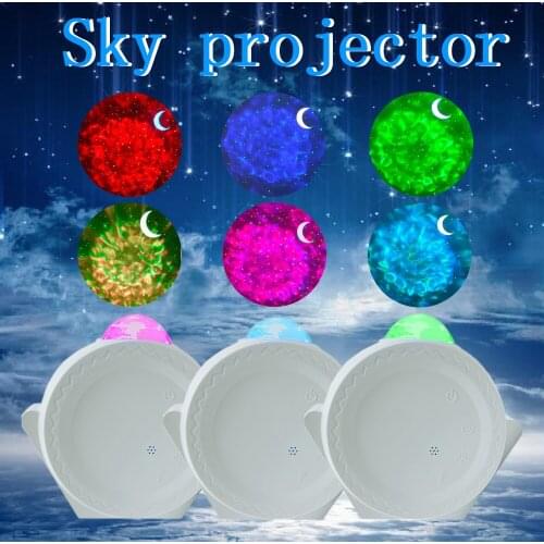 Star Projector and Night Light Projection 6-Color Ocean Wave Lamp 360 Degree Rotation