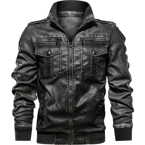 QSuper Autumn Winter Mens Turn-down Collar PU Leather Jackets Male Motorcycle Outwear Brand Clothing Coats Dropshipping