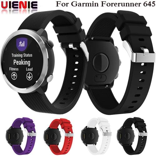Soft twill silicone strap sports ring wristband for Garmin Forerunner 645 smart watch bracelet replacement band accessories