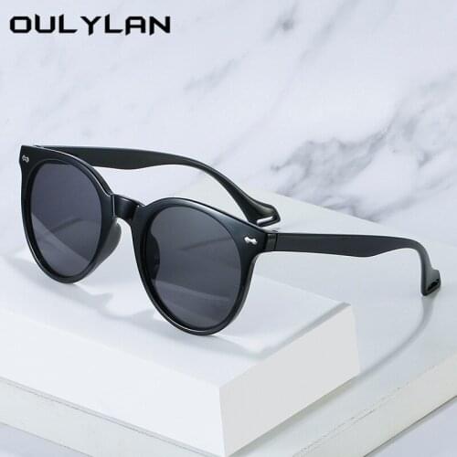 Oulylan New Round Sunglasses Women Men Retro Brand Rice Nails Sun Glasses Colored Eyewear Classic Lady Goggles