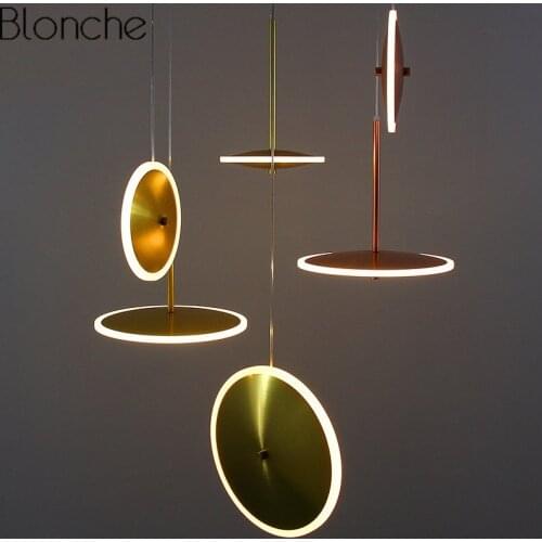 Modern UFO Disc Pendant Lights Gold Led Hanging Lamp Loft Industrial Luminaire Home Decor for Dining Room Kitchen Cafe Fixtures