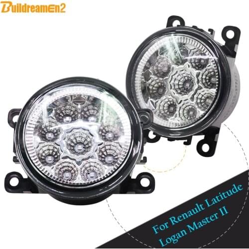 Buildreamen2 For Renault Latitude Logan Master II Car LED Light White Blue Yellow Front Fog Light DRL Daytime Running Light 12V