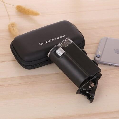Adjustable Zoom 60x-100x Universal Mobile Phone Clip-on Magnifying Glass Microscope K9 Optical Lens