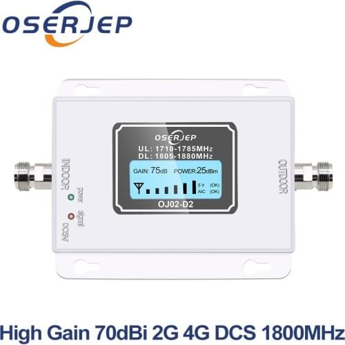 Gsm Lte 1800 Booster LCD Display 70dB Gain 2g 4g LTE Cell Phone Booster DCS 1800MHz Not Include Antenna