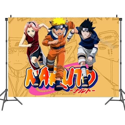 Narutos Party Photography Backdrop Anime Cartoon Vinyl Background Happy Birthday Backdrop Wall Decoration Party Supplies Gift
