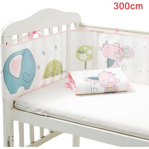 Protector Nursery Cartoon Printed Home Soft Cot Liner Accessories Breathable Mesh Bedroom Washable Bedding Baby Safe Crib Bumper