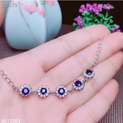 KJJEAXCMY fine jewelry natural sapphire 925 sterling silver new women gemstone hand bracelet support test luxury