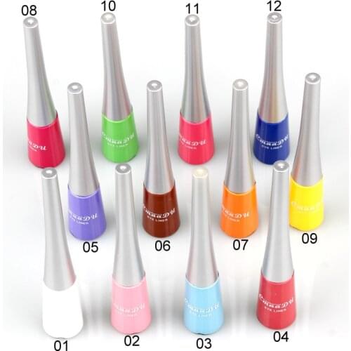 12 Colors/pack Matte Color Eyeliner Kit Makeup Waterproof Colorful Eye Liner Pen Eyes Make Up Cosmetics Eyeliners Set Beauty