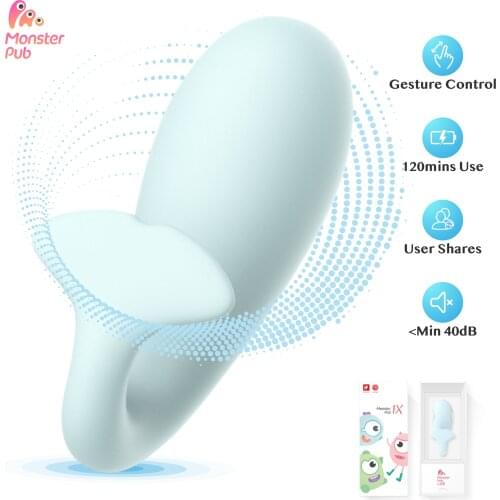 Monster Pub 1X Bluetooth Vibrators for Women, Rechargeable Clitoral & G-Spot Vibrator ,Adult Sex Toys for Couples（Blue