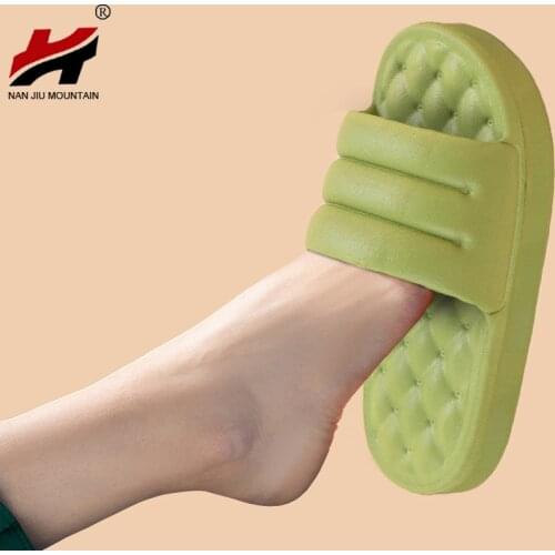 2021 Summer Slippers Women Flat Shoes Home Non-Slip Slippers Couples Indoor Silent Slippers Solid Color Plus Size 45