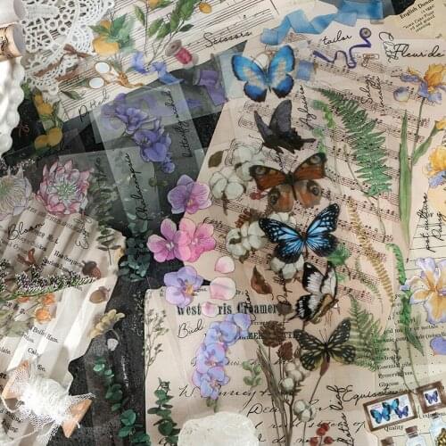 3 pcs/bag Butterfly specimen series junkJournal Decorative Stationery Stickers Scrapbooking DIY Diary Album Vintage Stickers