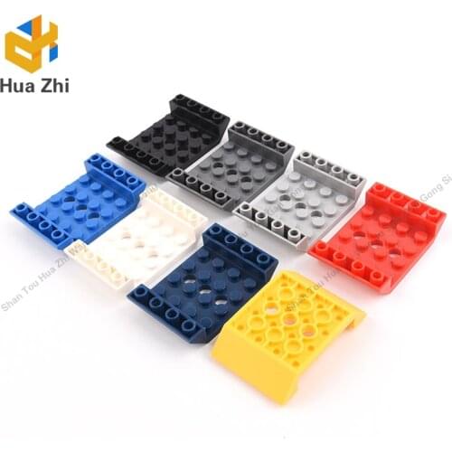 "Building Blocks Parts 60219 6PCS Slope Inverted 45degrees 6 x 4 Double with 4 x 4 Cutout and 3 Holes LEGOING MOCS Education"