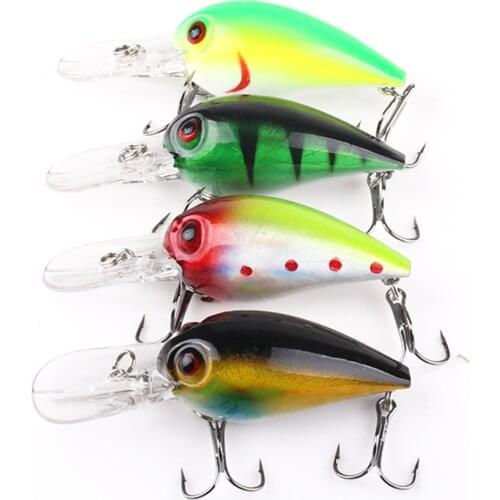 4pcs 7.3cm 10.1g Floating Bass Fishing Lure Rattle Sound Wobbler Artificial Hard Bait Crankbaits