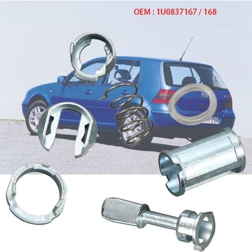 7 Pcs/Set Front Left & Right Door Lock Cylinder Repair Kit For VW /Mk4 /Golf 4 /Bora 1U0837167EC W904-ST-7T