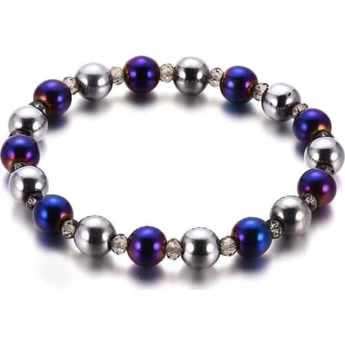 8mmCreative New Simple Blue Double Color Black Gallstone Magnetic Bracelet Jewelry