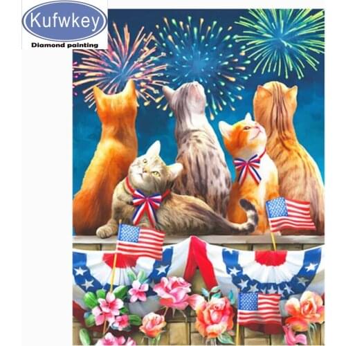 2020 cat family happy new year diamond painting full drill square round 5d crystal diamond embroidery sale gift home decor