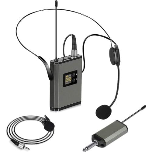 Wireless Microphone System 3.5/6.35 mm Wireless Mic Lavalier Microphone Mini Lapel Mic Portable Transmitter for Speech Recording