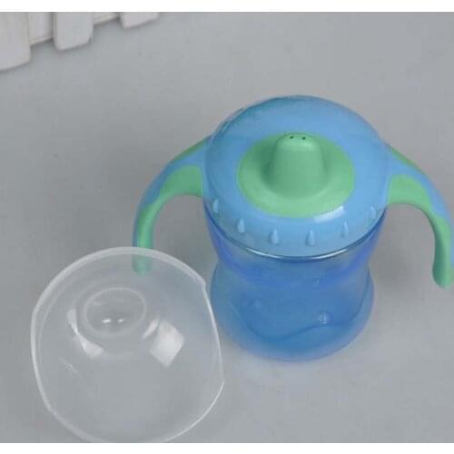 260ML Cartoon Baby Cup Children Learn Feeding Drinking Water Bottle With Handle Kids Cartoon Duckbill Cover Training Cup