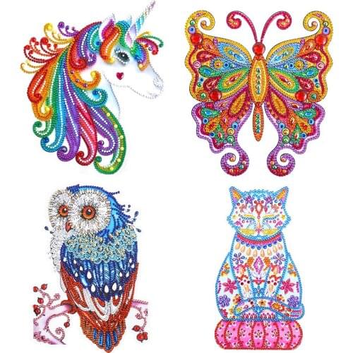 Kids Toys Stickers Kit DIY Round Drill Diamond Painting Cartoon Doll Rhinestone Drawing Picture Decal for Home Phone Cup Decor