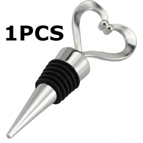 Elegant Heart Shaped Red Wine Champagne Wine Bottle Stopper Valentines Wedding Gifts