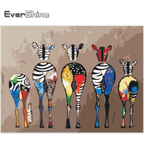 EverShine 5D Diamond Painting Full Square Cartoon Pictures Of Rhinestones Diamond Embroidery Zebra Cross Stitch Children Gift