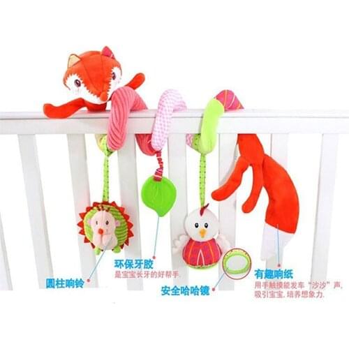 Hot Sale Happy Monkey Multifunctional Fox Rattles Strollers Car Bed Hanging Infants Doll Plush Toys Newborn Baby Kids Plush Toy