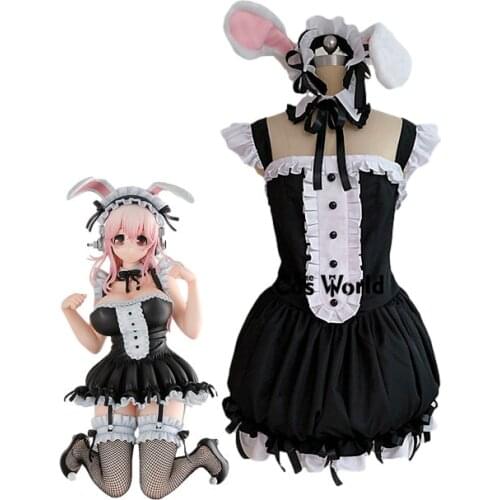 SUPERSONICO Bunny Girl Maid Dress Outfits Anime Customize Cosplay Costumes