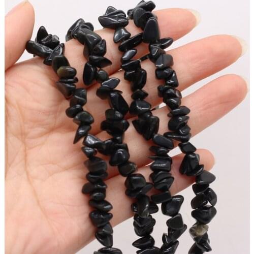 Fashion Irregular Beads Natural Stone Black Tourmaline Gravel Beaded for Jewelry Making DIY Necklace Bracelet Accessories 5-8mm