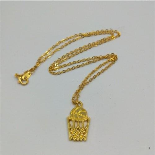 Fashion personality retro basketball sports pendants necklace diy jewelry accessories men and women jewelry