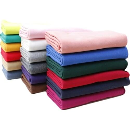 Width 70'' Solid Color Thickened Comfortable Warm Pure Cotton Terry Fabric By The Half Yard For Outerwear Sports Pants Material
