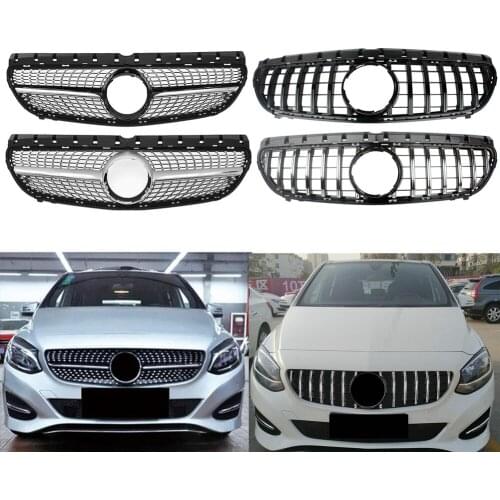 Front Bumper Racing Grill Billet Grille Cover For Mercedes-Benz W246 B-Class 2015-2019 Diamond GT